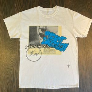 Mens white tshirt. Cactus Jack by Travis Scott. Size S. Hand drawn graphics/logo